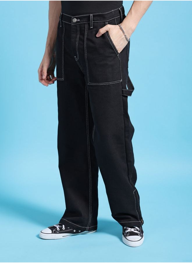 The Indian Garage Co Men Baggy Solid Mid-Rise Stretchable Jeans  - Image 4