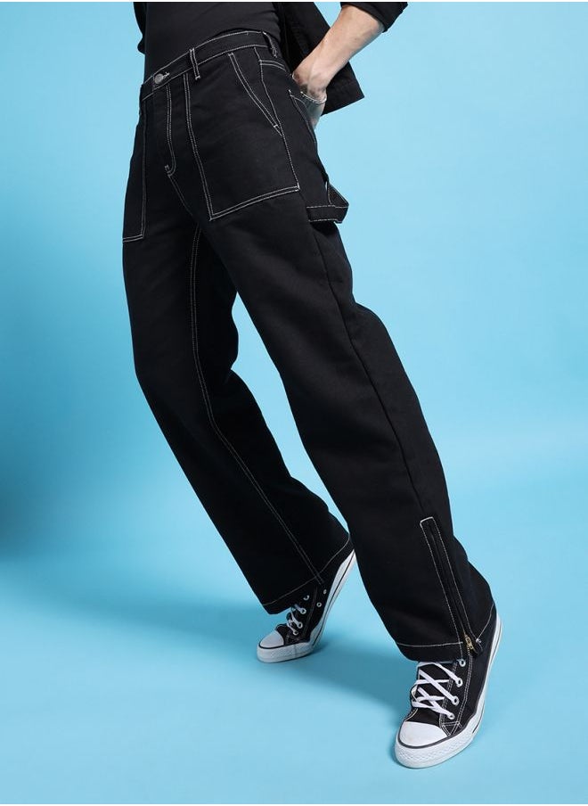 The Indian Garage Co Men Baggy Solid Mid-Rise Stretchable Jeans  - Image 3