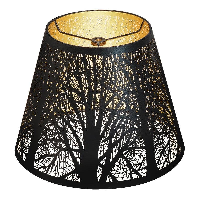 ALUCSET Small Lamp Shade, ALUCSET Barrel Metal Lampshade with Pattern of Trees for Table Lamp and Floor Light, Top Diameter 6 X Bottom Diameter 10 X Height 7.5 Spider - Image 1