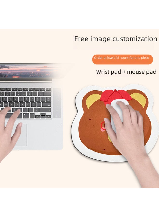 One-piece Special-shaped Mouse Pad Female Cute Mouse Pad Ins High-looking Office Computer Non-slip Silicone Table Mat-Color:3mm Thickness (profiled)-Pattern:BYC1  - Image 4