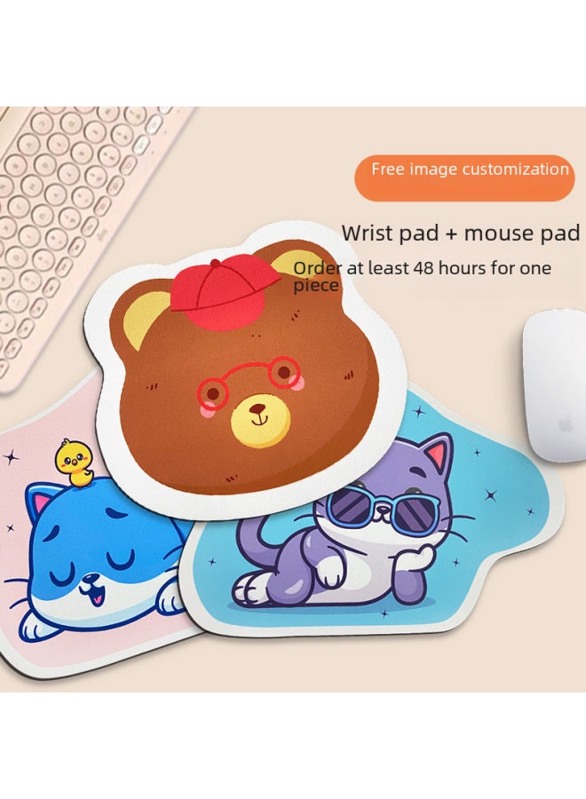 One-piece Special-shaped Mouse Pad Female Cute Mouse Pad Ins High-looking Office Computer Non-slip Silicone Table Mat-Color:3mm Thickness (profiled)-Pattern:BYC1  - Image 5
