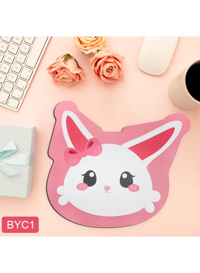 One-piece Special-shaped Mouse Pad Female Cute Mouse Pad Ins High-looking Office Computer Non-slip Silicone Table Mat-Color:3mm Thickness (profiled)-Pattern:BYC1  - Image 1