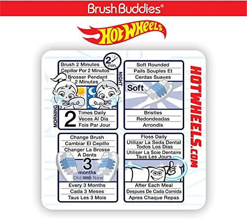 Brush Buddies Hot Wheels Toothbrush for Kids, Kids Toothbrushes, Toothbrush Pack, Soft Bristles for Kids, Toddler Ages 2-4, 6PK - Image 5
