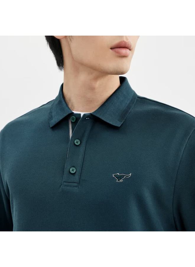 Septwolves Men's Long Sleeve Polo Shirt Autumn 5a Antibacterial Business Casual Collared Commuter Top - Image 2