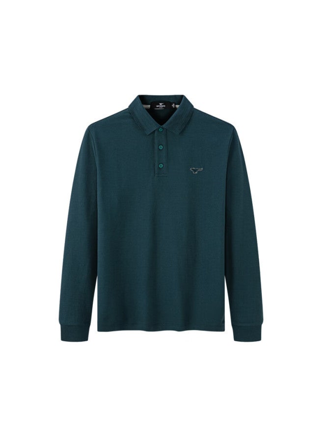 Septwolves Men's Long Sleeve Polo Shirt Autumn 5a Antibacterial Business Casual Collared Commuter Top - Image 3