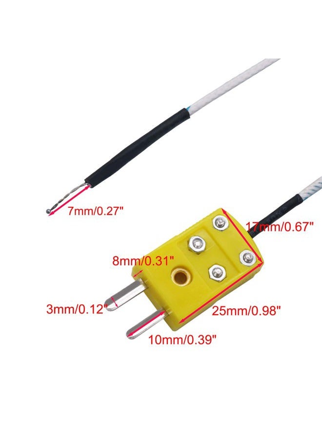 TWTADE (5 Pcs) - 5pcs 3M K Type Mini-Connector Thermocouple Temperature Probe Sensor Measure Range -50 350C - Image 4