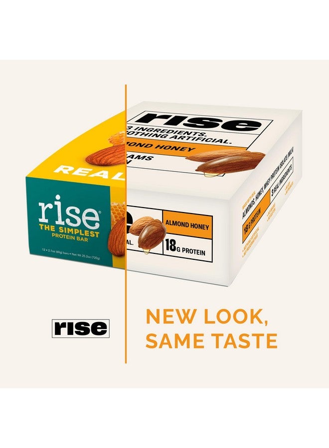 RISE ألواح بروتين مصل اللبن باللوز والعسل بار إفطار صحي ووجبات خفيفة بروتين 20 جرام بروتين 4 جرام ألياف فقط 3 مكونات غذائية كاملة وجبات خفيفة صحية غير معدلة وراثيًا خالية من الجلوتين خالية من الصويا 12 عبوة - Image 2