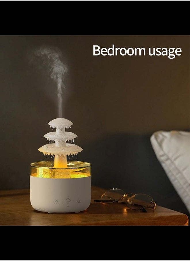 ماركة غير محددة - جهاز ترطيب مياه رين كلاود 500 مل عن بعد مع أضواء LED قابلة للتعديل، منتشر للزيوت العطرية العلاجية للنوم والاسترخاء وصوت قطرة الماء - Image 1