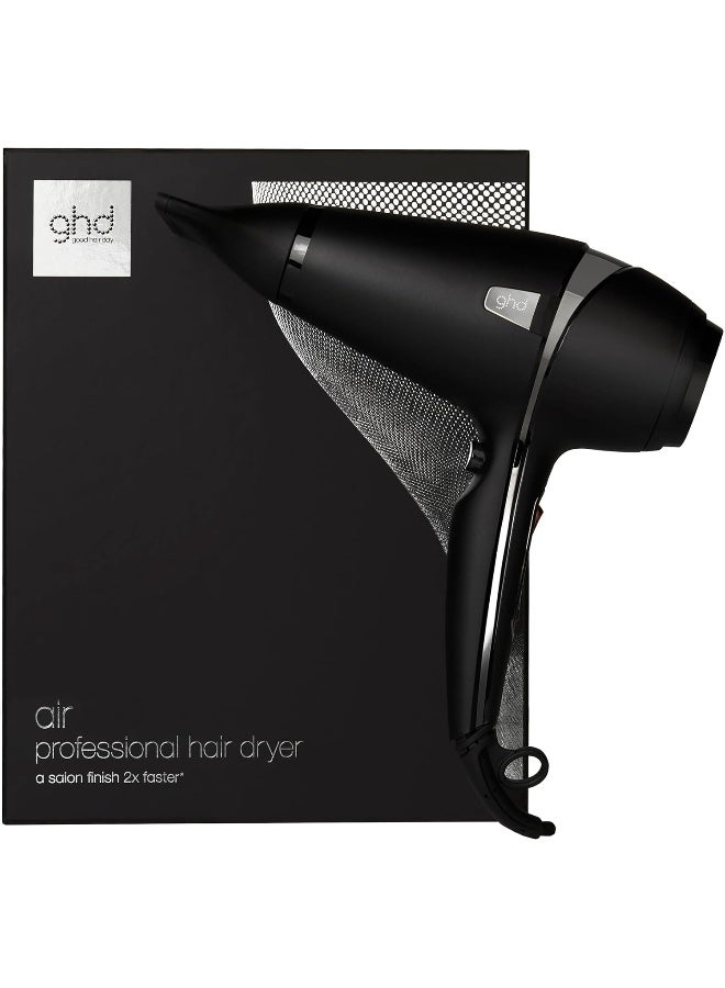 مجفف شعر جي إتش دي إير - مجفف شعر احترافي بقوة 1600 واط، محرك بقوة صالون التجميل، فوهة تركيز، إعداد درجة حرارة قابل للتعديل، وتقنية أيونية لتجفيف فائق السرعة - أسود - Image 5