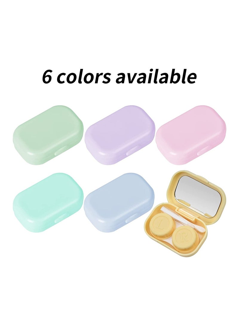 6 Pack Contact Lens Case with Mirror, Portable Storage & Soaking, Includes Tweezers & L/R Caps for Easy Use - Image 2