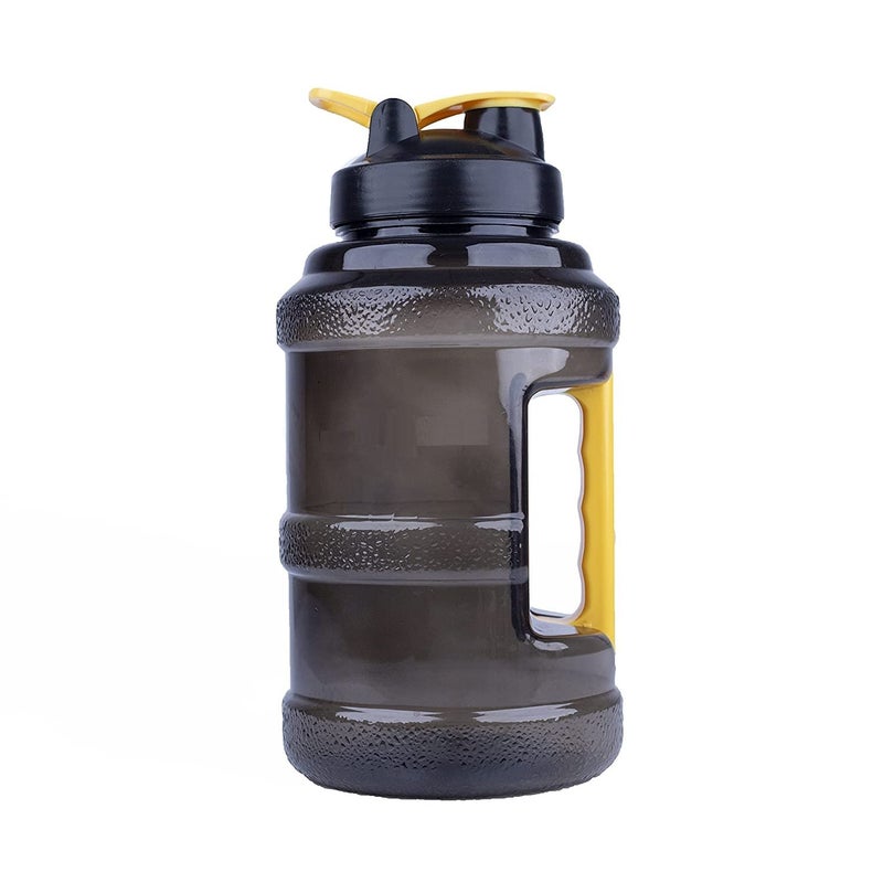 Delzon Water Bottle with Time Marker Straw 25L Large Water Bottle Leak Proof 2in1 Lid BPA Free Big Motivational Sports Gym Drinks Bottle with Measurements for Camping Black - Image 1