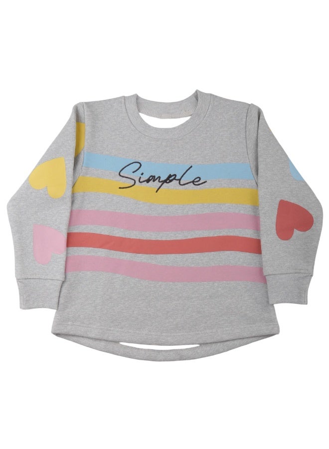 El Sayaad Girl Inner Fleece Printed Sweatshirt