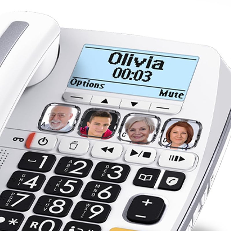 SWISSVOICE 3355 DECT 6.0 Corded Big Button Phone for Elderly with Answering Machine and Additional Cordless Handset - Loud Phones for Hard of Hearing - Hearing Aid Compatible Phones - Image 2