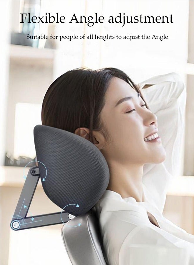 DUNISO Adjustable Ergonomic Office Chair Headrest，Sleeping pillow，Universal Height and Angle Adjustable sponge Headrest for Office Chairs, Gaming Chairs, Recliners, and Car Seats, No punching required and easy Installation  - Image 2
