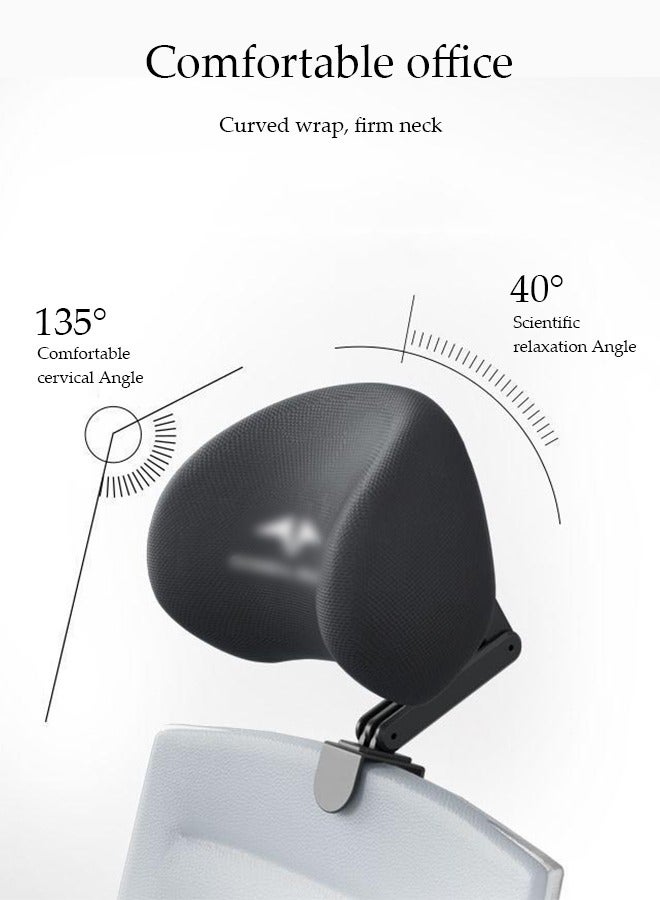DUNISO Adjustable Ergonomic Office Chair Headrest，Sleeping pillow，Universal Height and Angle Adjustable sponge Headrest for Office Chairs, Gaming Chairs, Recliners, and Car Seats, No punching required and easy Installation  - Image 3