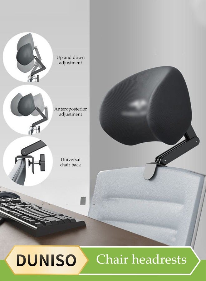 DUNISO Adjustable Ergonomic Office Chair Headrest，Sleeping pillow，Universal Height and Angle Adjustable sponge Headrest for Office Chairs, Gaming Chairs, Recliners, and Car Seats, No punching required and easy Installation  - Image 1