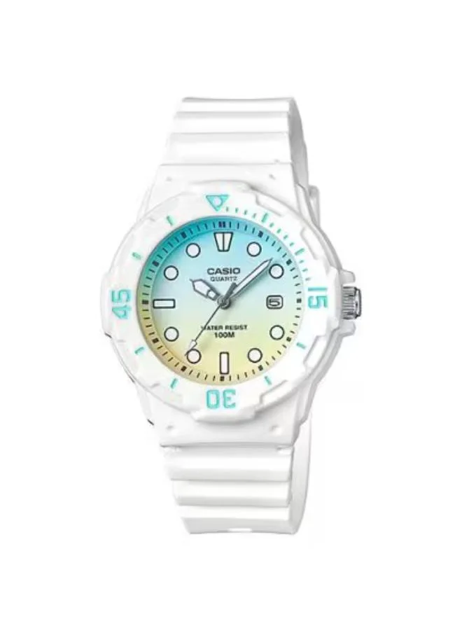 CASIO Women's Analog Display Watch With White Resin Strap - LRW-200H-2E2