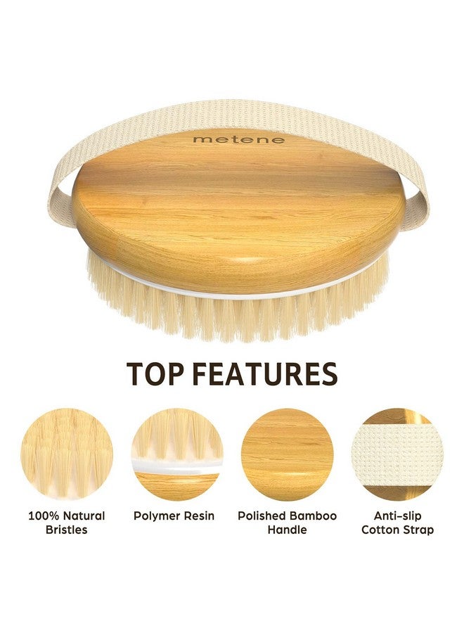 Metene 2 Pack Bamboo Dry Body Brushes, Shower Brush Wet And Dry Brushing, Dry Brush For Cellulite And Lymphatic, Body Scrubber With Soft And Stiff Bristles, Suitable For All Kinds Of Skin - Image 2