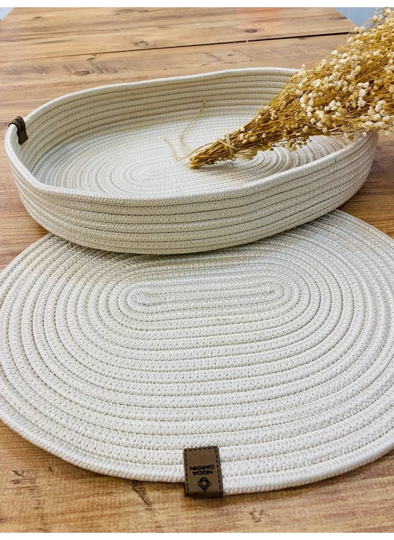 BDZ Deri BDZ Leather Wicker Jute Presentation Plate Coaster American Service Oval Subpla 2 Piece