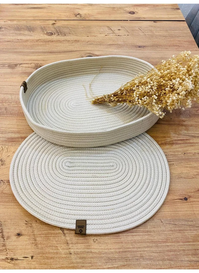 BDZ Deri BDZ Leather Wicker Jute Presentation Plate Coaster American Service Oval Subpla 2 Piece