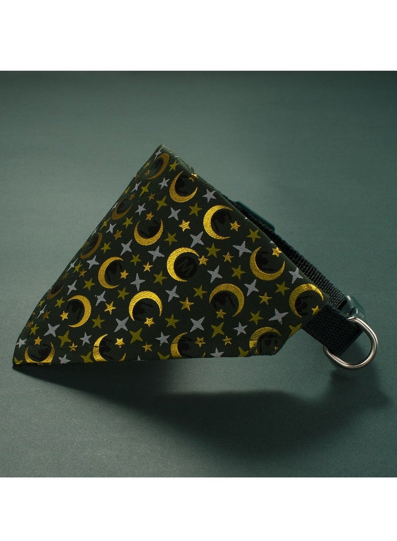 Arabian Moon-Star Cat Collars with Bandana - Adjustable 20-32cm, Islamic Design for Saudi Cats, Breathable Fabric for Hot Climate - Image 2