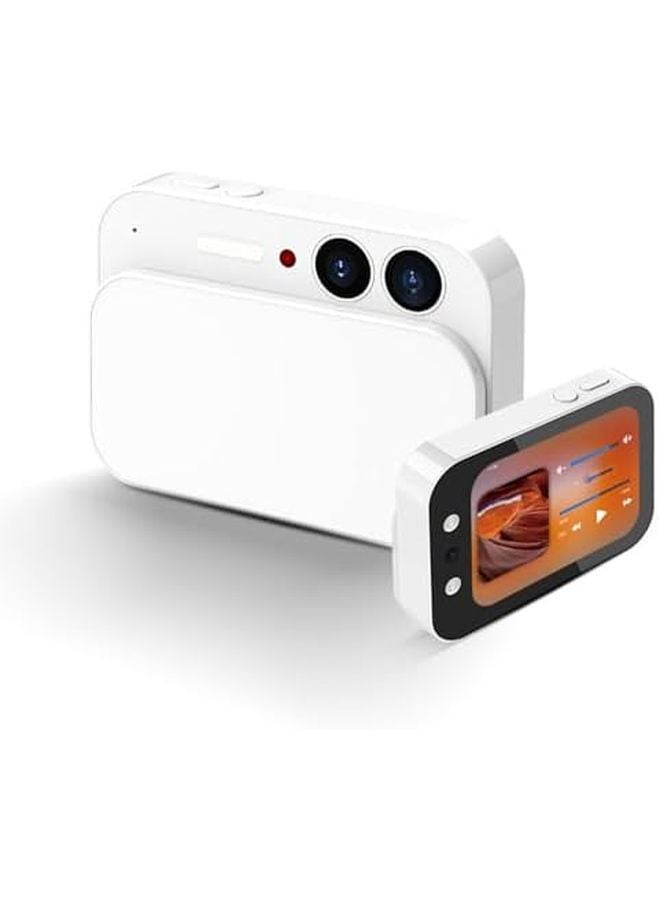 4K 64MP Digital Camera With Sliding Cover 2 8 Inch Screen 3600mAh Battery White - Image 2