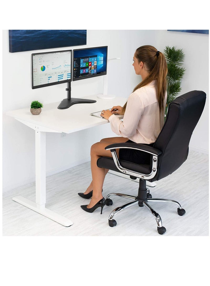 Ntech Dual LCD Monitor Desk Mount Stand Powerful Heavy Duty Fully Adjustable for 2 Screens up to 27in - Image 5