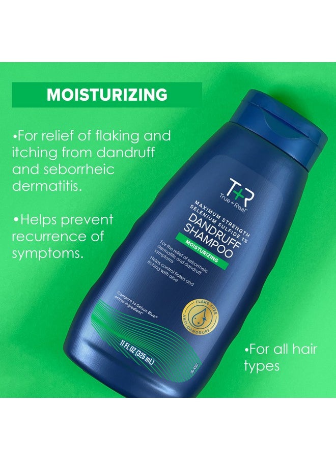 True+Real - Moisturizing Dandruff Shampoo With Aloe And Selenium Sulfide 1% 11Fl Oz - Image 1