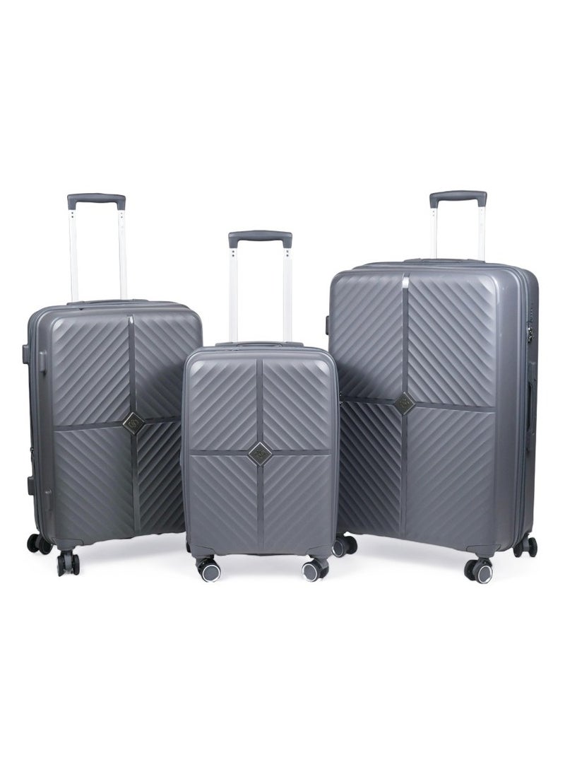 Shihon PP Unbreakable Luggage Set of 3pcs Gray Color - Image 1