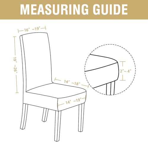 H.VERSAILTEX HVERSAILTEX Velvet Dining Chair Covers Stretch Chair Covers for Dining Room Set of 6 Parson Chair Slipcovers Chair Protectors Covers Dining Soft Thick Solid Velvet Fabric Washable Oatmeal - Image 3