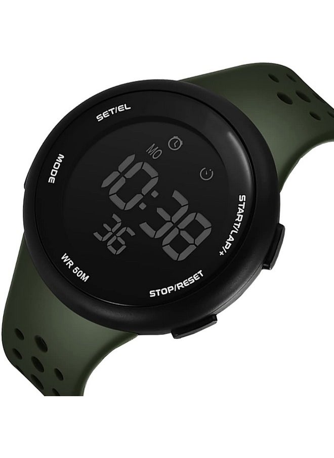 شوكنشوب - ساعة Shocknshop الرياضية الرقمية متعددة الوظائف بمينا سوداء للرجال والأولاد - WCH79 (أخضر) - Image 1
