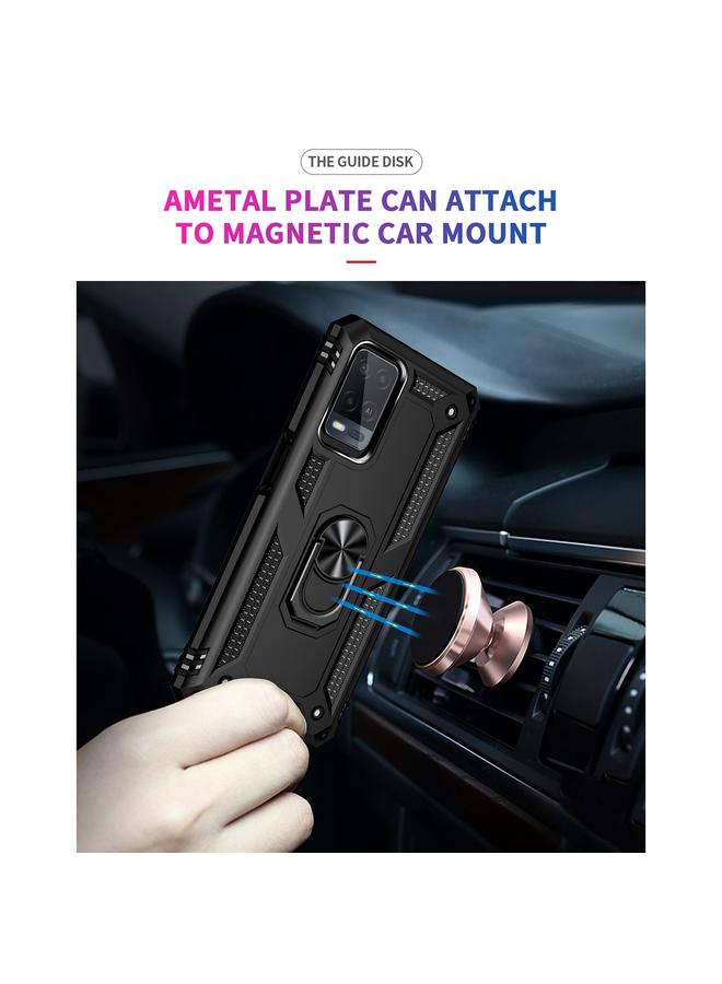 اس-توب جراب لهاتف OPPO A54 4G جراب واقٍ مقاوم للصدمات مصنوع من مادة TPU + PC مع حامل دوار 360 درجة - Image 5