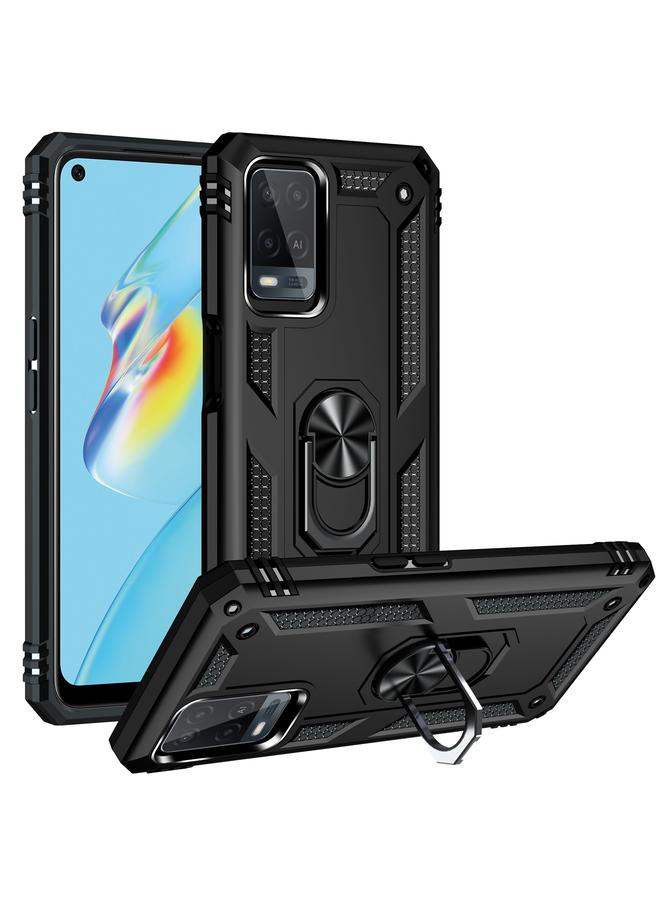 اس-توب جراب لهاتف OPPO A54 4G جراب واقٍ مقاوم للصدمات مصنوع من مادة TPU + PC مع حامل دوار 360 درجة - Image 1