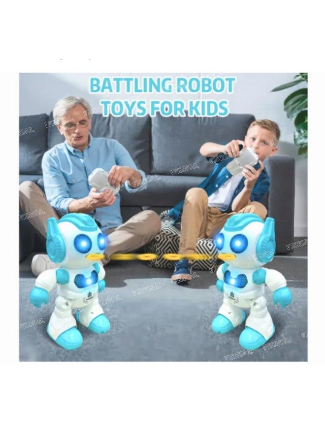 VikriDa VikriDA 3 Year And Up Infrared Remote Control Robot Toy Programmable Flying Saucer Throwing Robot Battle Toy  - Image 5