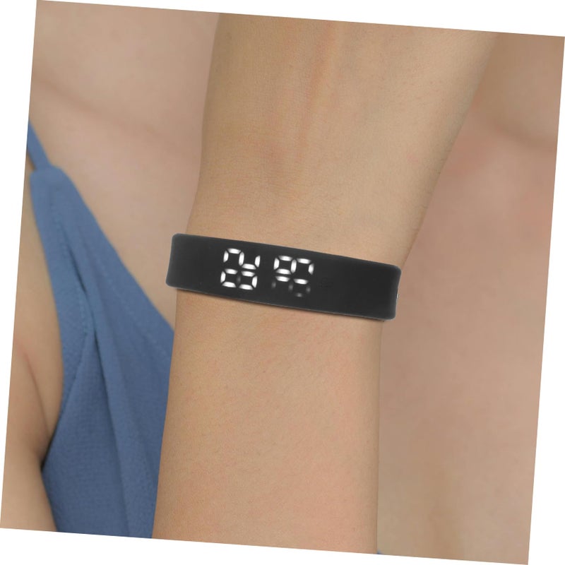 Black Fitness Tracker Wristband with Pedometer Sleep Monitor Vibration Alarm and Temperature Display - Image 4