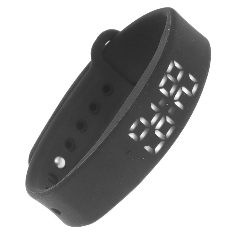 Black Fitness Tracker Wristband with Pedometer Sleep Monitor Vibration Alarm and Temperature Display - Image 2