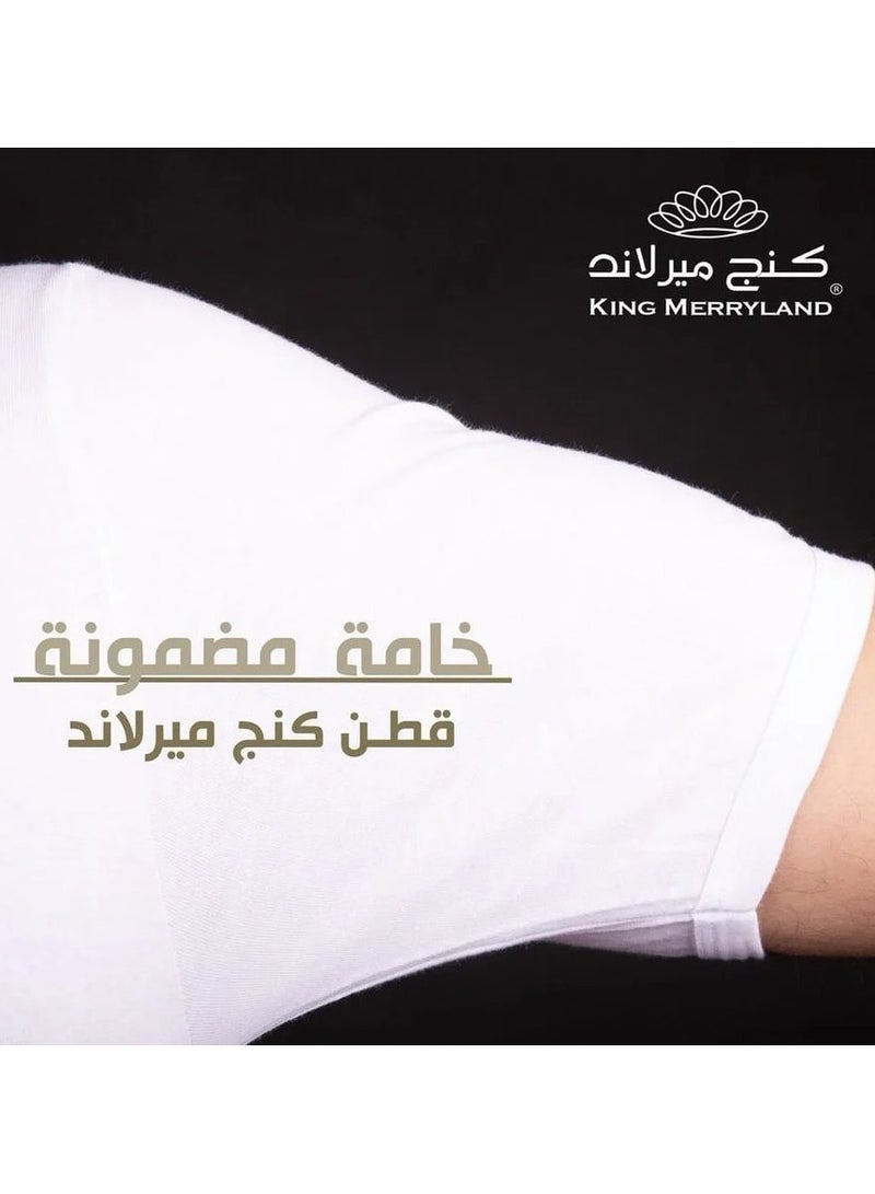 كينغ ميريلاند كينج ميرلاند باك يحتوي علي 3 قطع فانلة حمالة قطن 100% أبيض رجالي - Image 4