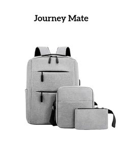Journey Mate 3-in-1 Backpacks Travel Laptop Backpack With USB Charging Port Business Laptop Bags Computer 3-in-1 Set: Laptop Backpack & Bag Pencil Bag & Messenger Bag  - Image 1