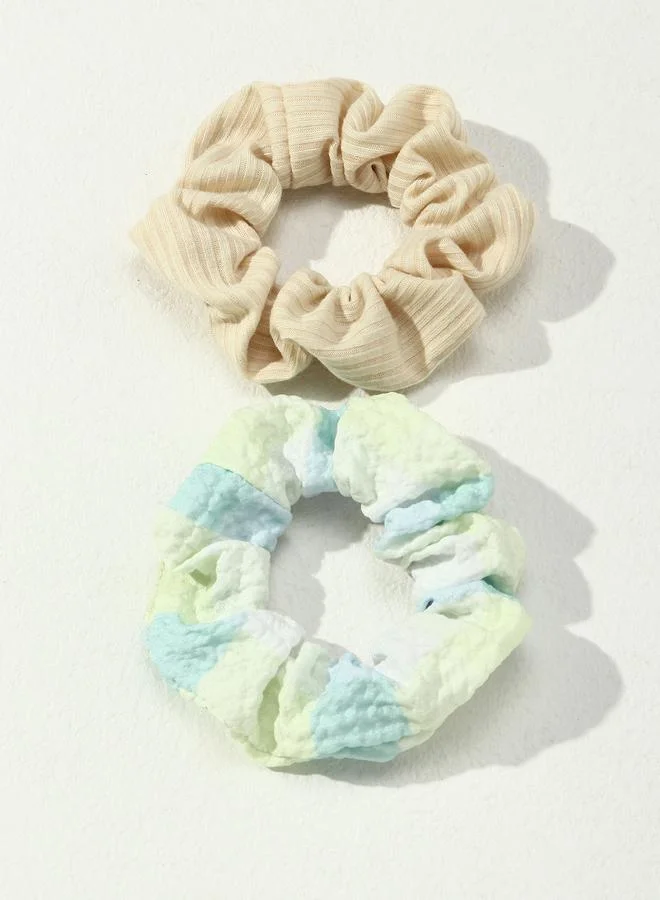 تايك تو Set of 2 - Textured Hair Scrunchies