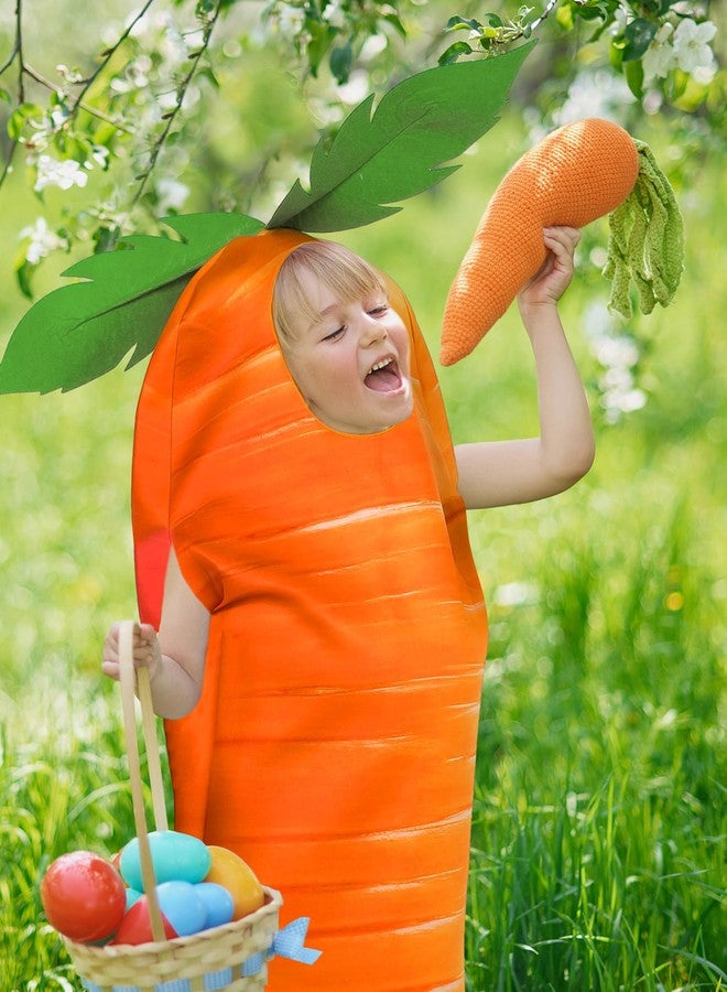 Funtery Easter Carrot Costume Orange Vegetable Carrot Cosplay Funny Vegetable Food Costume Suit for Easter Cosplay Stage Performance Birthday Dress up Party - Image 4