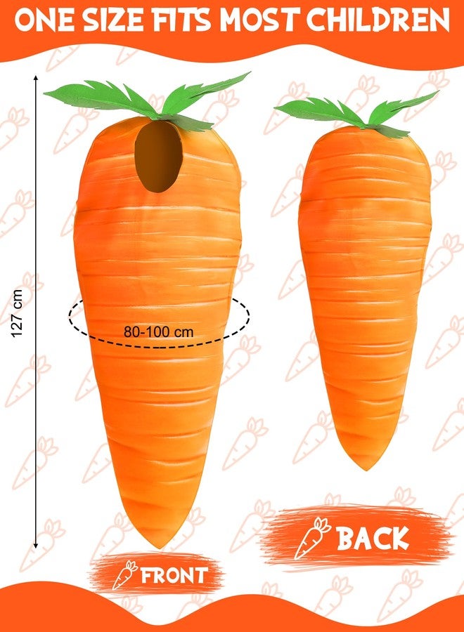 Funtery Easter Carrot Costume Orange Vegetable Carrot Cosplay Funny Vegetable Food Costume Suit for Easter Cosplay Stage Performance Birthday Dress up Party - Image 2