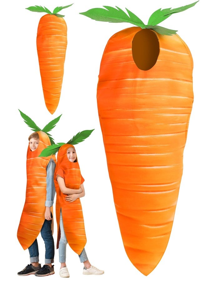 Funtery Easter Carrot Costume Orange Vegetable Carrot Cosplay Funny Vegetable Food Costume Suit for Easter Cosplay Stage Performance Birthday Dress up Party - Image 1