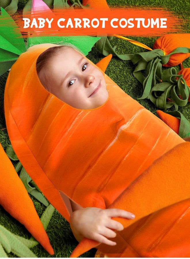 Funtery Easter Carrot Costume Orange Vegetable Carrot Cosplay Funny Vegetable Food Costume Suit for Easter Cosplay Stage Performance Birthday Dress up Party - Image 3