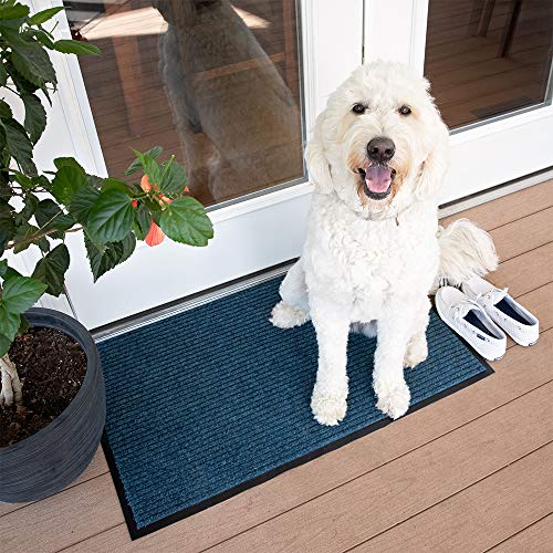 Notrax 109 Brush Step Carpeted Indoor/Outdoor Entrance Mat for Home or Office, 3' X 5', Absorbent Slip Resistant Heavy Duty Entry Mat, Slate Blue, 109S0035BU - Image 4