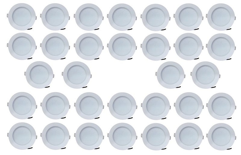 Bene BENE Blaze Virgin Plastic Round Ceiling Light Warm White Yellow 7w Pack of 32 Pcs  - Image 1