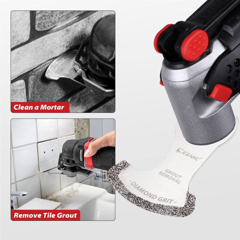 EZARC Oscillating Multi Tool Swing Diamond Blades, Diamond Oscillating Tool Blade, Mortar Cutting Saw Blades for Grout Removal DO57S, 3-Pack - Image 4