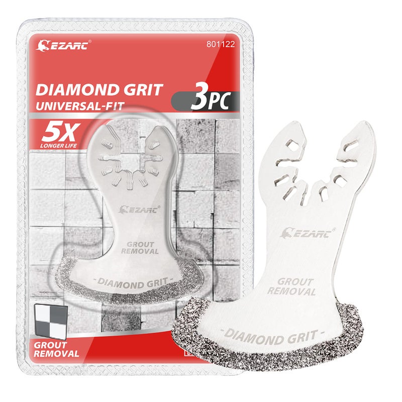EZARC Oscillating Multi Tool Swing Diamond Blades, Diamond Oscillating Tool Blade, Mortar Cutting Saw Blades for Grout Removal DO57S, 3-Pack - Image 1