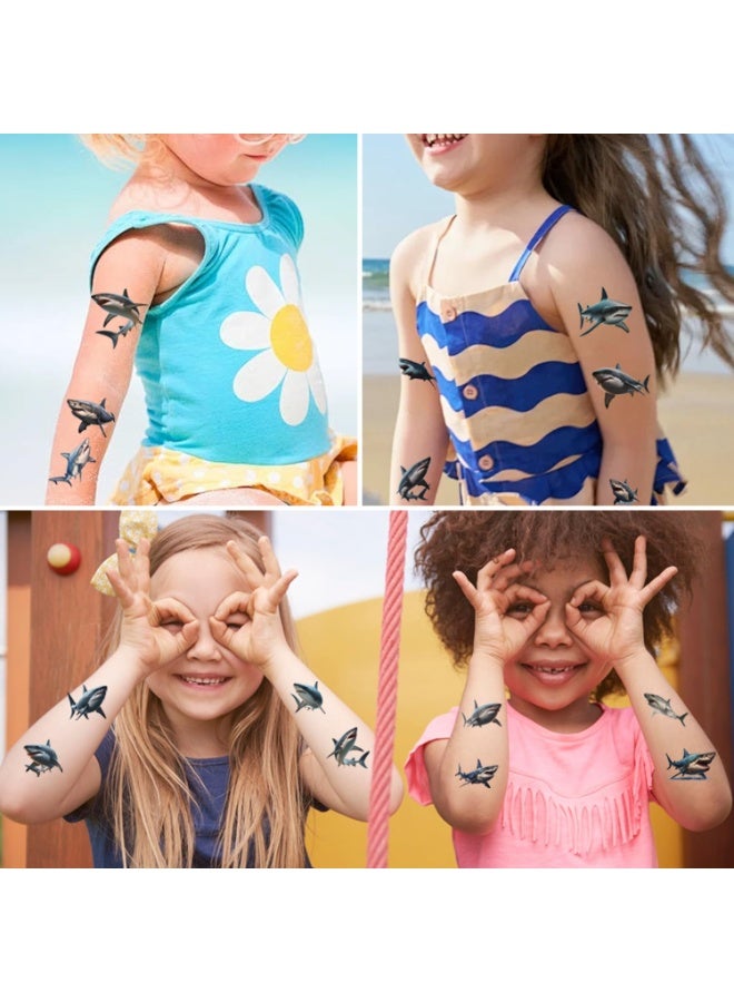 10 Sheets Shark Temporary Tattoo for Kids Baby Shark Tattoo Stickers Shark Birthday Party Decorations Sea Ocean Animal Party Supplies Favors for Boys and Girls Prizes for Kids Classroom - Image 3