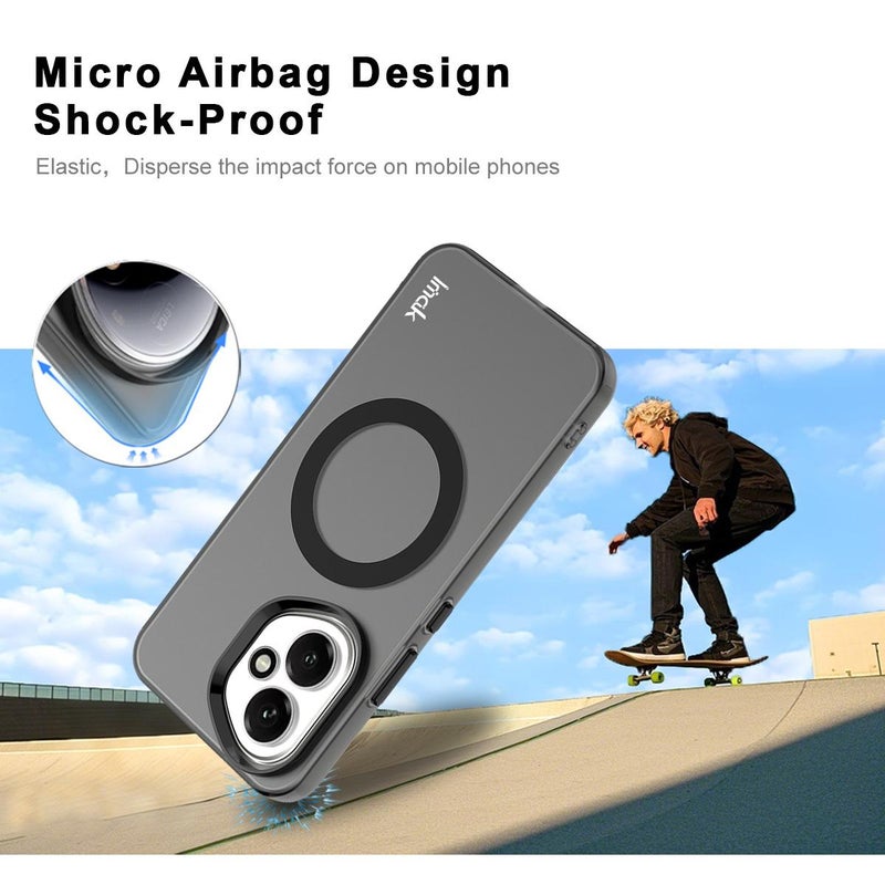 إيماك جراب هاتف For Honor 400 Global مقاس 156.5 مم من Imak Chocolate Series TPU + Pet Magsafe (أسود) - Image 5