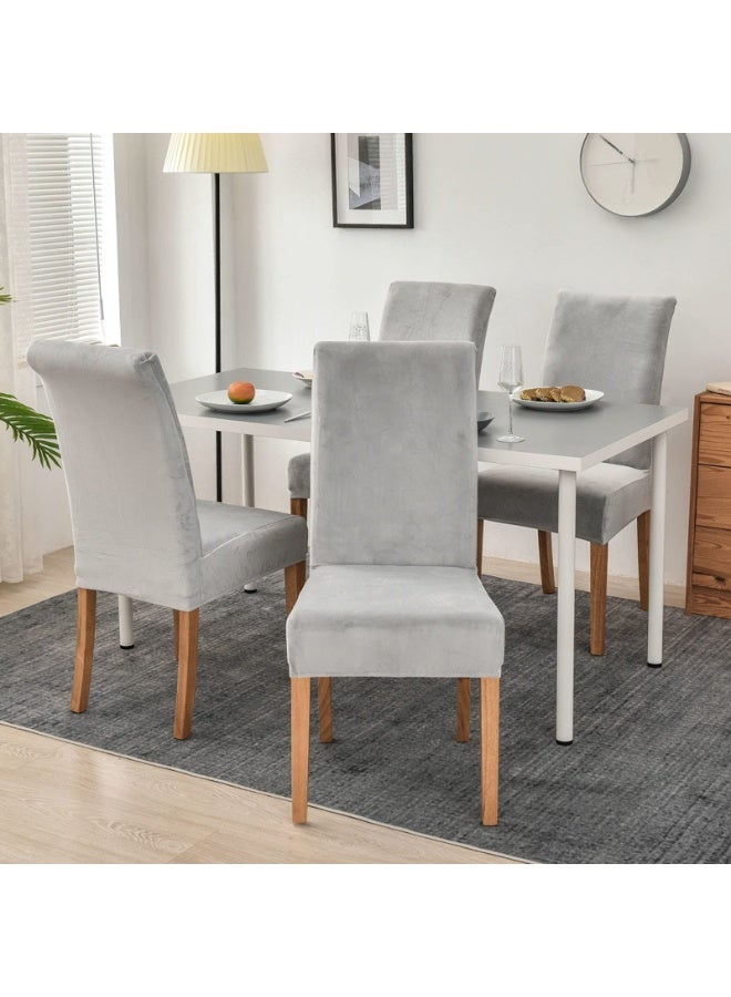 EVORY HOME 8-Pieces Velvet Dining Chair Covers Set Stretch Elastic Soft Chair Slipcovers Protector for Dining - Image 4